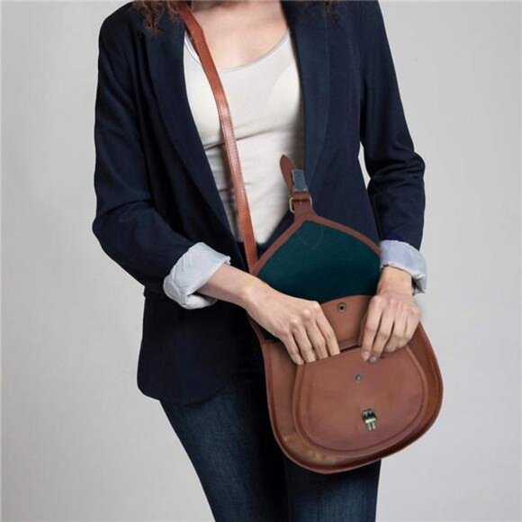 Leather Crossbody Satchel Bag Vintage Purses Handbags for Women - Picture 6 of 7